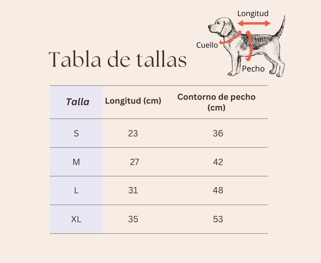 Tabla de tallas